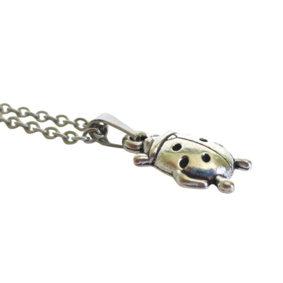 New Ladybug Pendant Necklace With 18" Stainless Chain Bug Nature Jewelry Gift - Picture 5 of 6